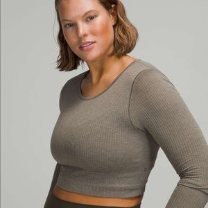 Lululemon ebb to street cropped long sleeve -sold out color rover